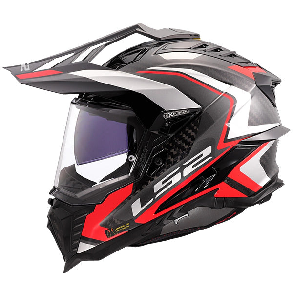LS2 MX701 Explorer Frontier II Red Carbon Motorcycle Helmet