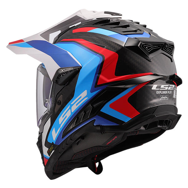 LS2 MX701 Explorer Frontier II White Blue Carbon Motorcycle Helmet