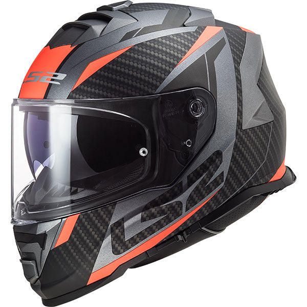 LS2 FF800 Storm II Racer Matt Titanium Orange Motorcycle Helmet