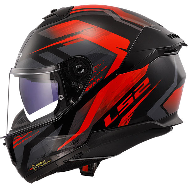 LS2 FF808 Stream II Solid Fury Black Red Motorcycle Helmet