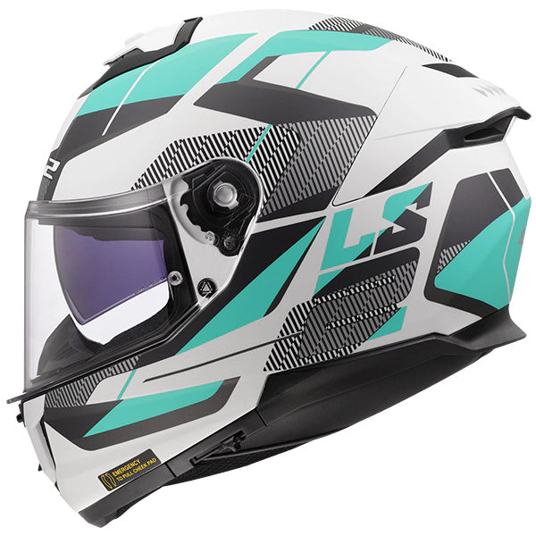 LS2 FF808 Stream II Road Cyan Light Grey Motorcycle Helmet