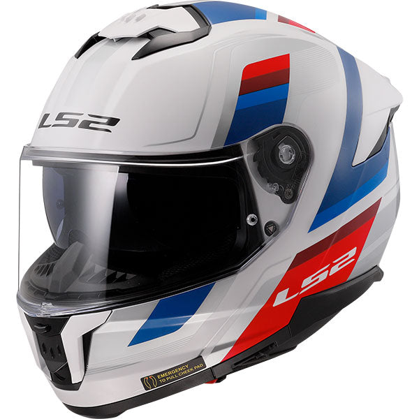 LS2 FF808 Stream II Vintage White Blue Red Motorcycle Helmet