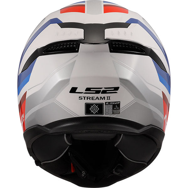 LS2 FF808 Stream II Vintage White Blue Red Motorcycle Helmet