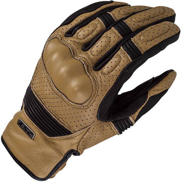 LS2 Duster Leather Motorcycle Gloves - Tobacco / Black