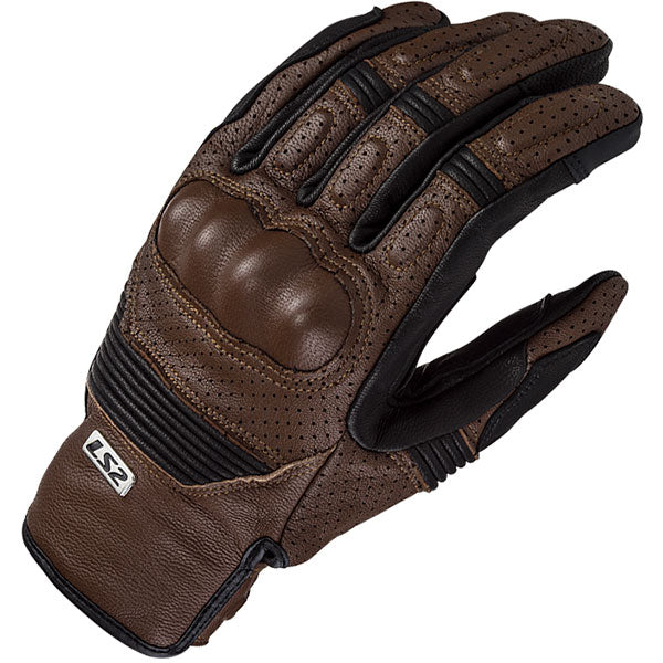 LS2 Duster Leather Motorcycle Gloves - Brown / Black