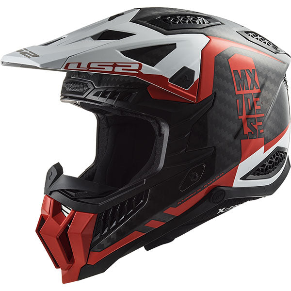 LS2 MX703 X-Force Victory Red White Carbon Motorcycle Helmet
