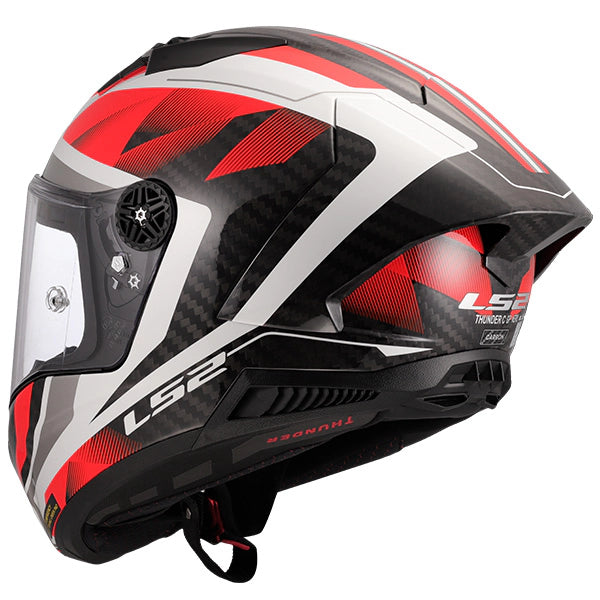 LS2 FF805 Thunder GP Aero Route Carbon Gloss Red White Motorcycle Helmet