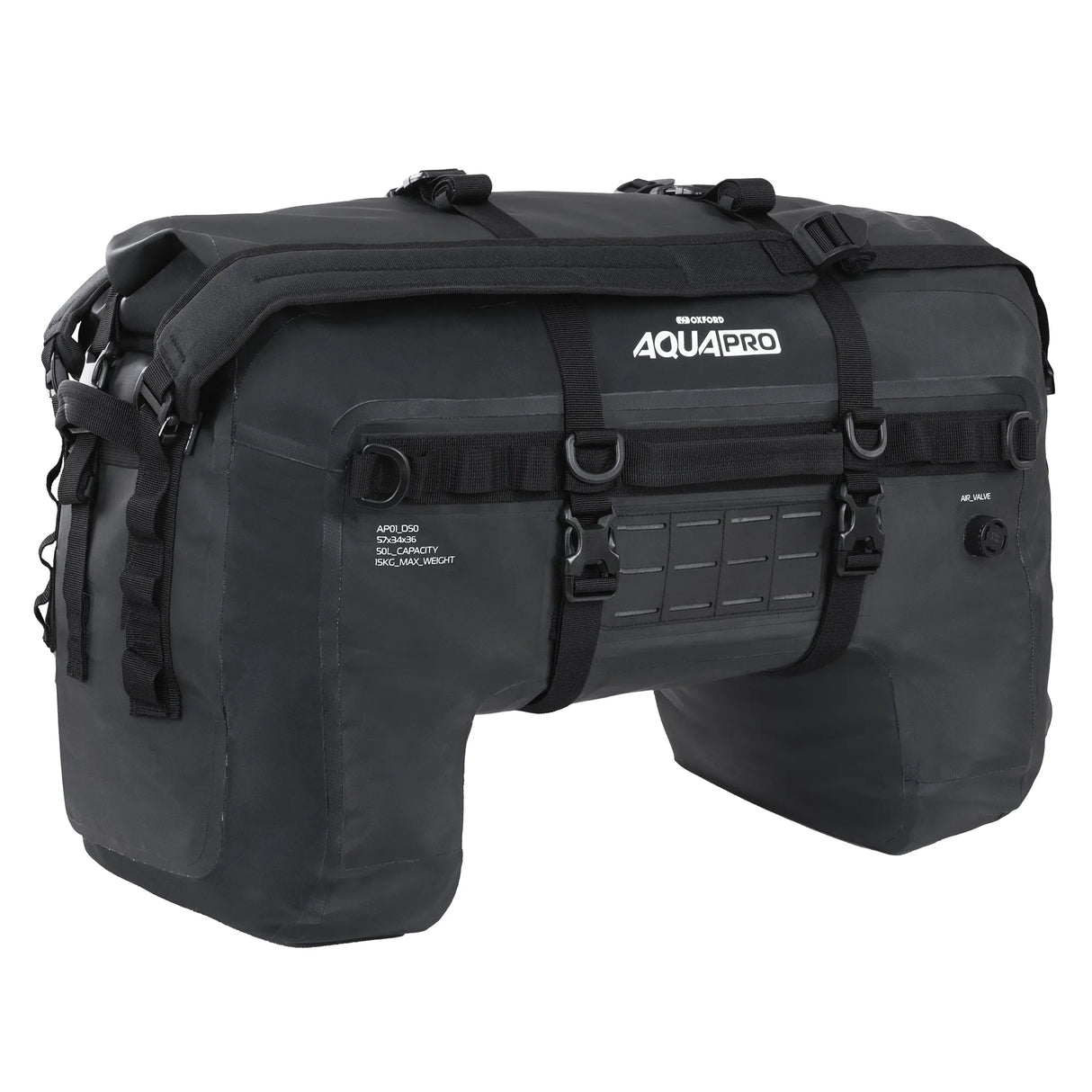 Oxford Aqua Pro D-50 Waterproof Duffle Bag Motorcycle Tail Bag Luggage 50L Black