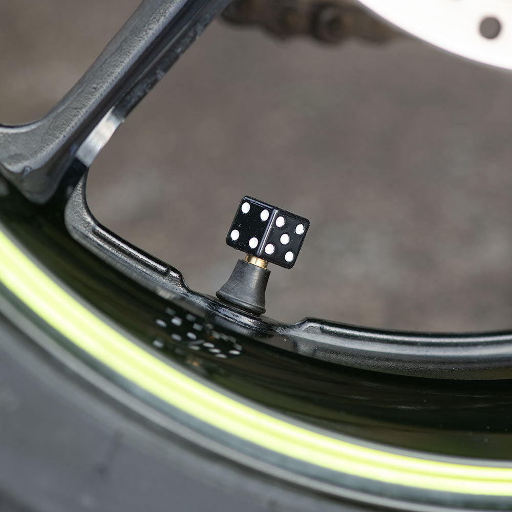 Oxford OX760 Valve Caps Lucky Dice Black