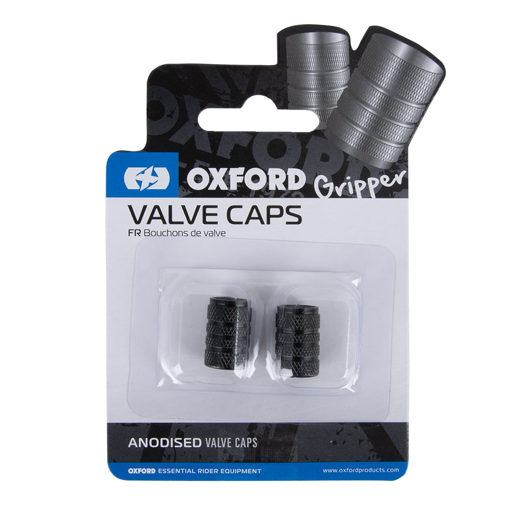 Oxford Valve Caps Gripper Black