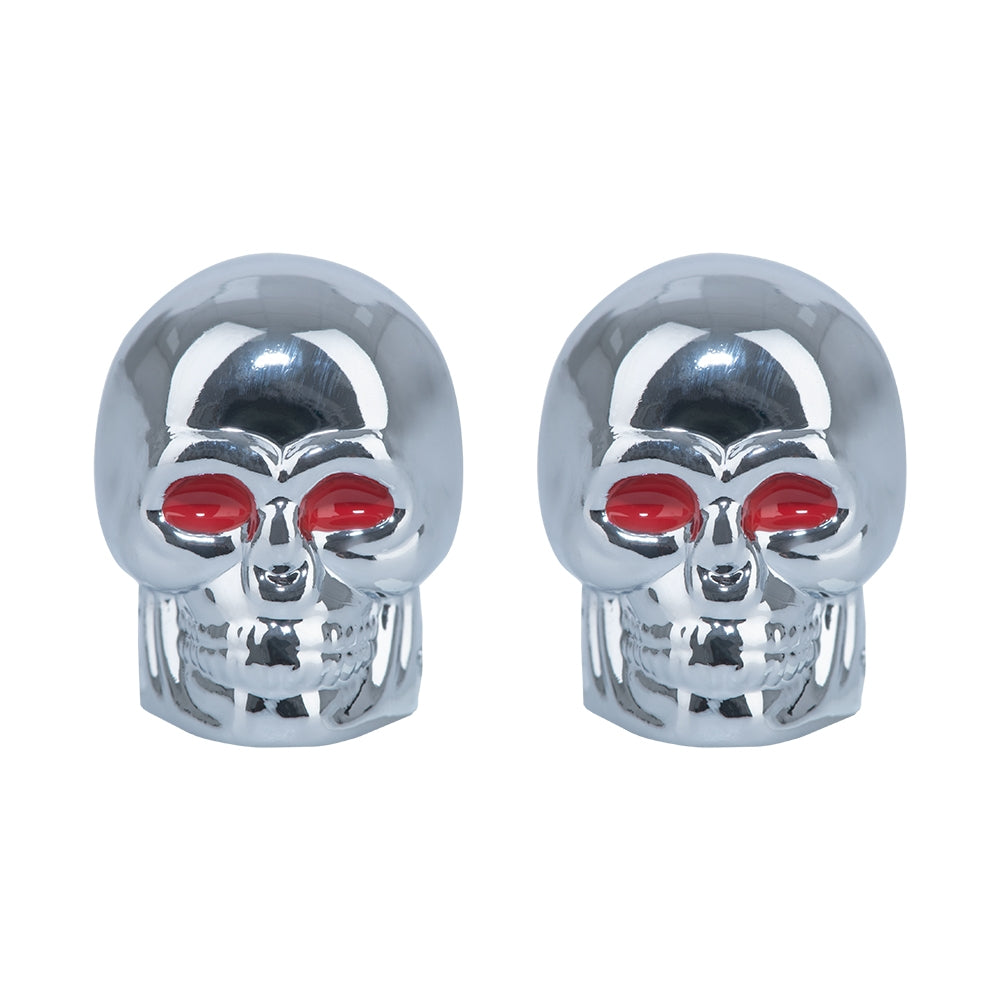 Oxford OX766 Valve Caps Skull Skeleton Silver