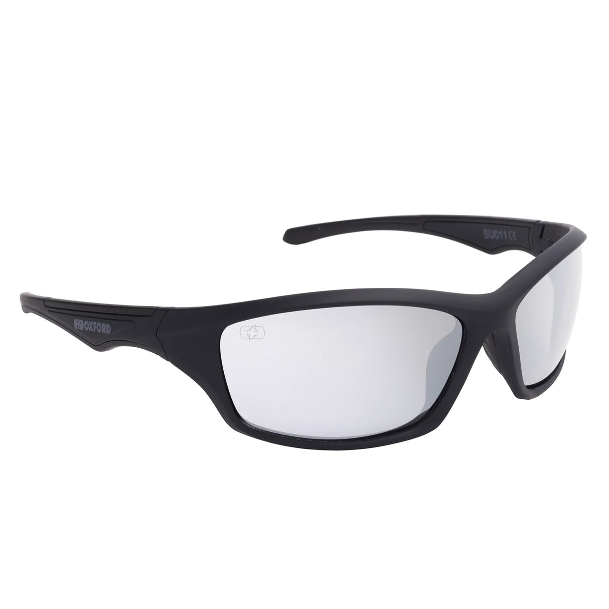 Oxford Camino Sunglasses Black Frame Silver Mirror Lens
