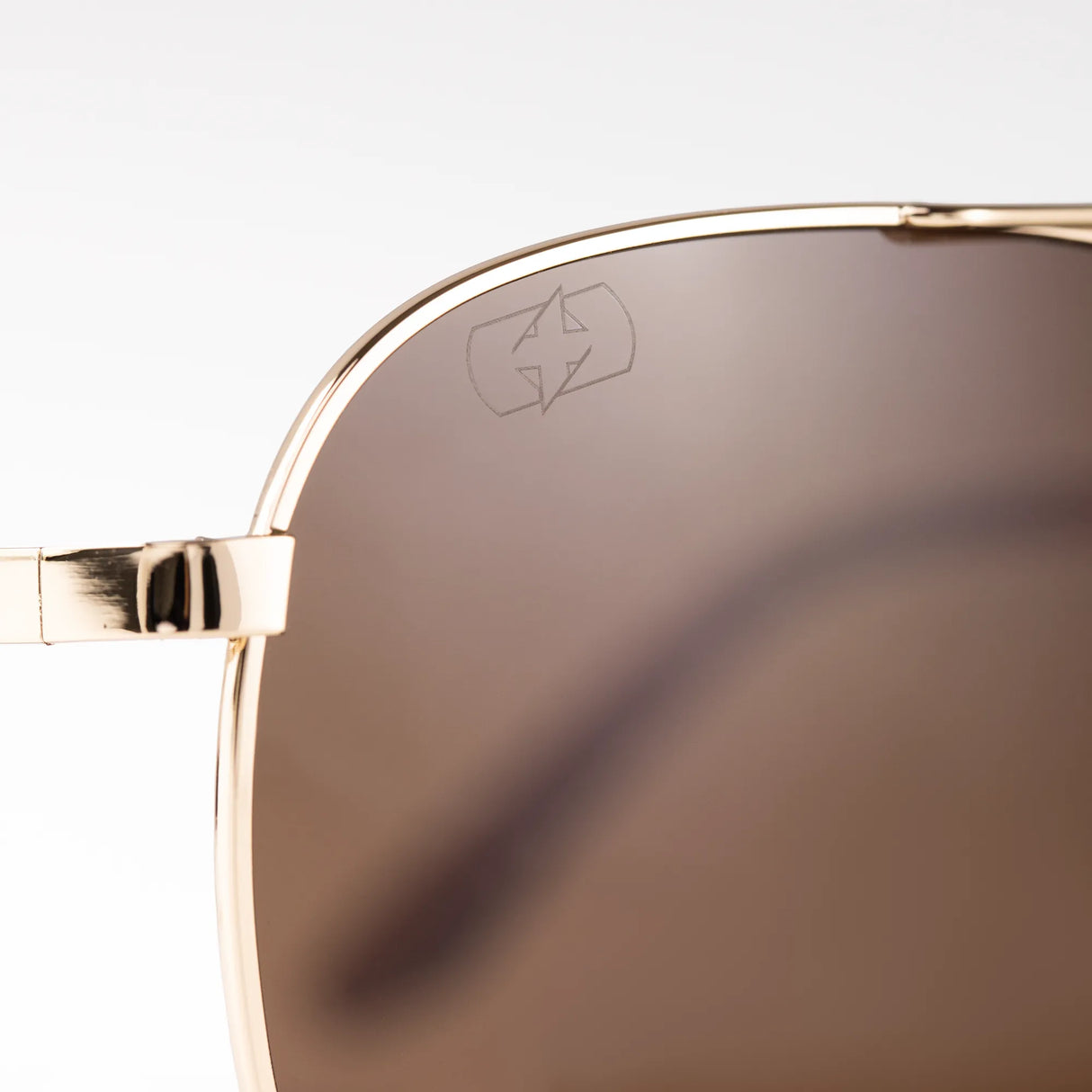 Oxford Force One Sunglasses Gold Metal Frame Brown Lens