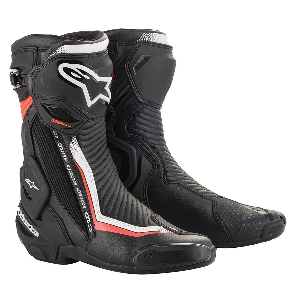 Alpinestars SMX Plus V2 Motorcycle Boots - Black/White/Red Fluo