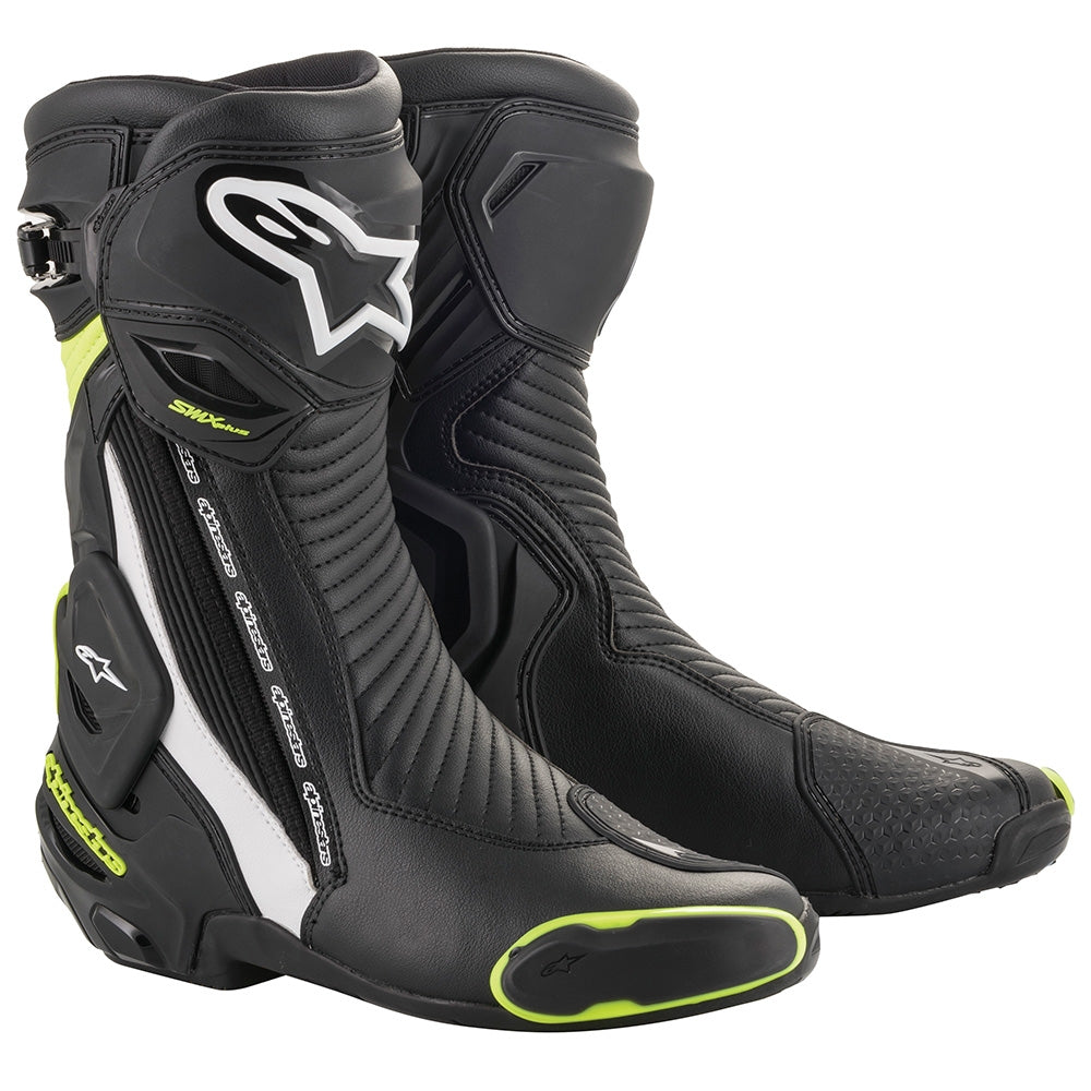 Alpinestars SMX Plus V2 Motorcycle Boots - Black/White/Yellow Fluo