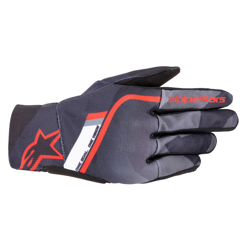 Alpinestars Reef Men's Motorcycle Gloves Black Grey Camo Red