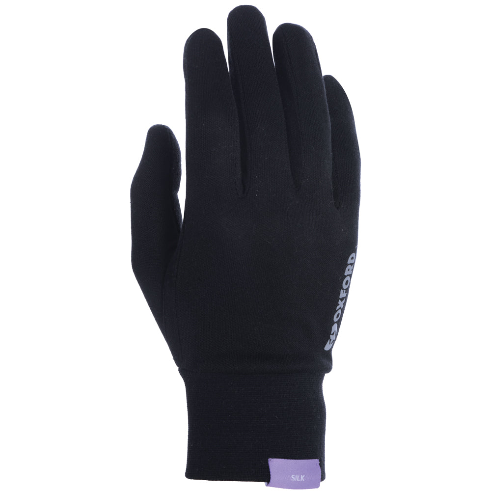 Oxford Deluxe Silk Motocycle Inner Gloves Silk Black