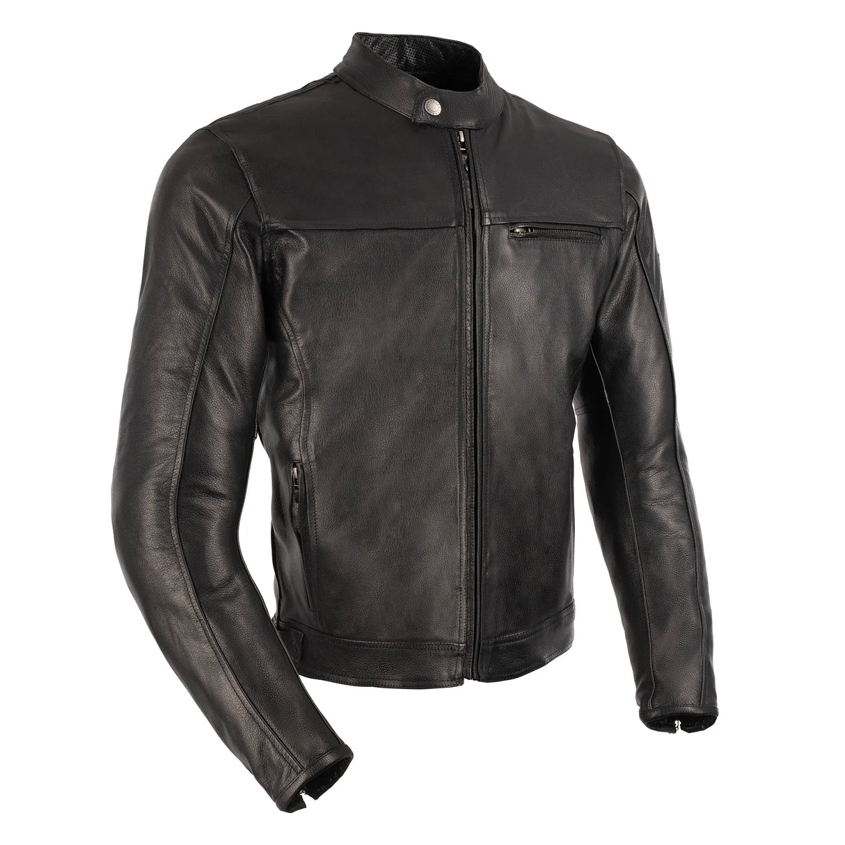 Oxford Walton 2.0 Armoured Men's Motorcycle Leather Jacket Black