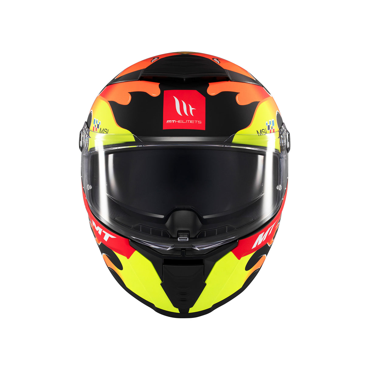 MT Thunder 4 Yamanak Motorcycle Helmet Flame Fluo Red