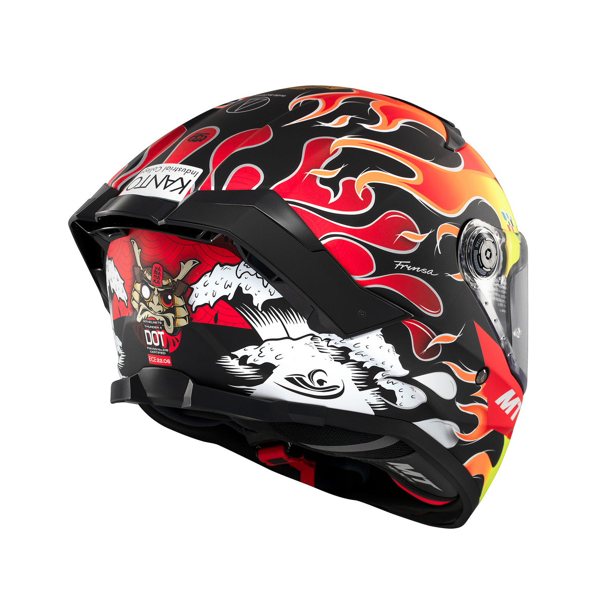 MT Thunder 4 Yamanak Motorcycle Helmet Flame Fluo Red