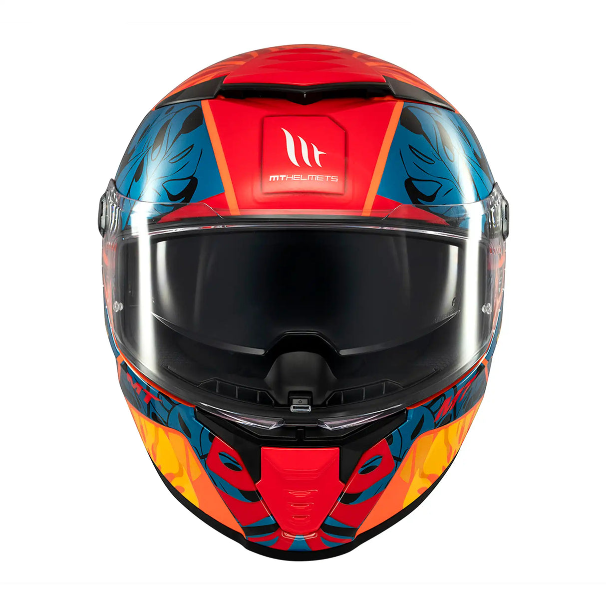 MT Thunder 4 SV Rainforest Motorcycle Full Face Helmet Orange Blue