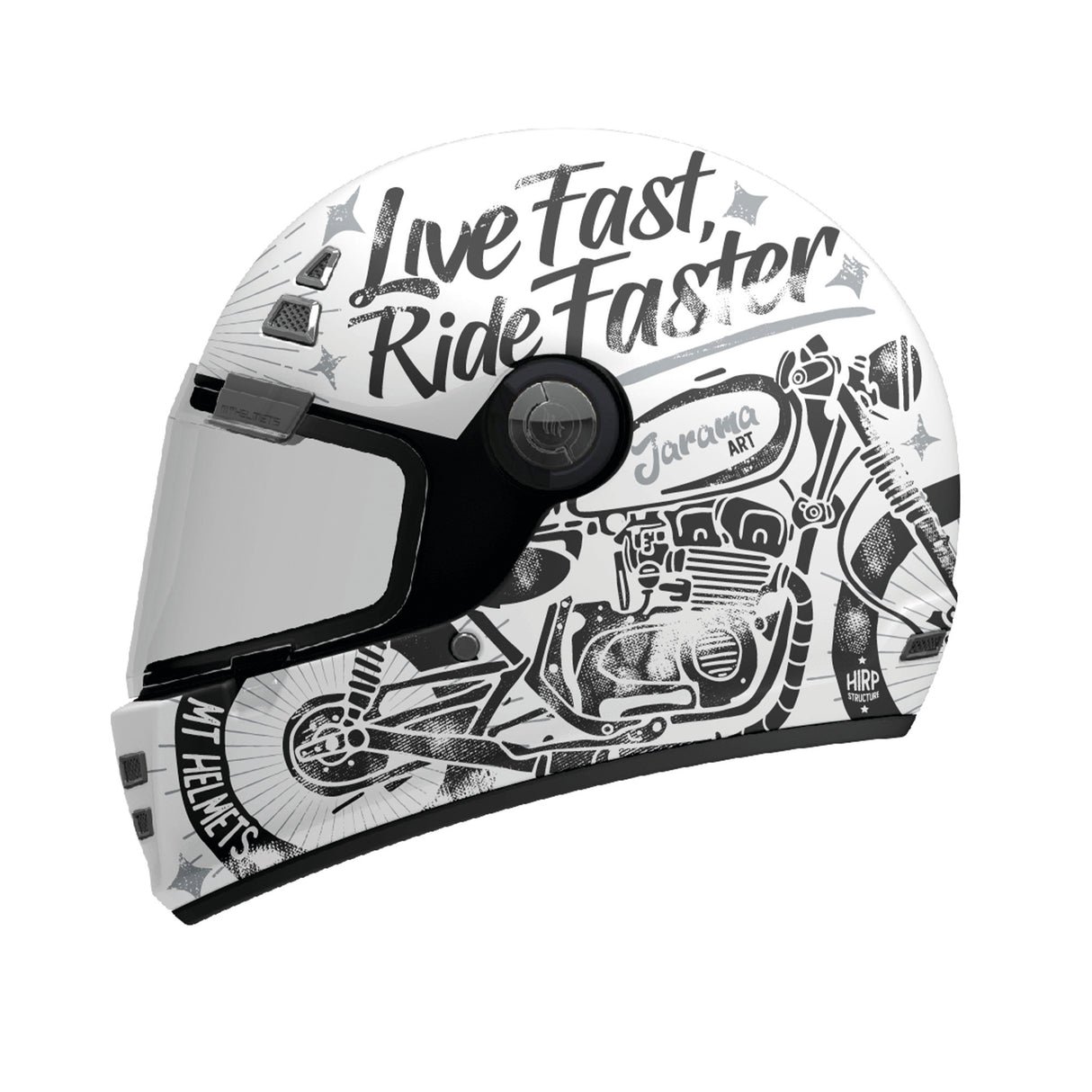 MT Jarama SV Art Motorcycle Helmet White