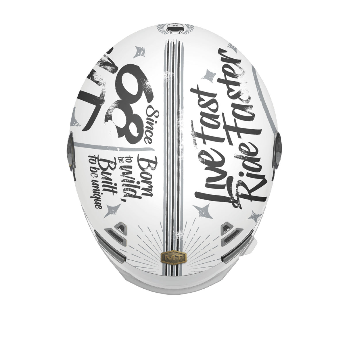 MT Jarama SV Art Motorcycle Helmet White