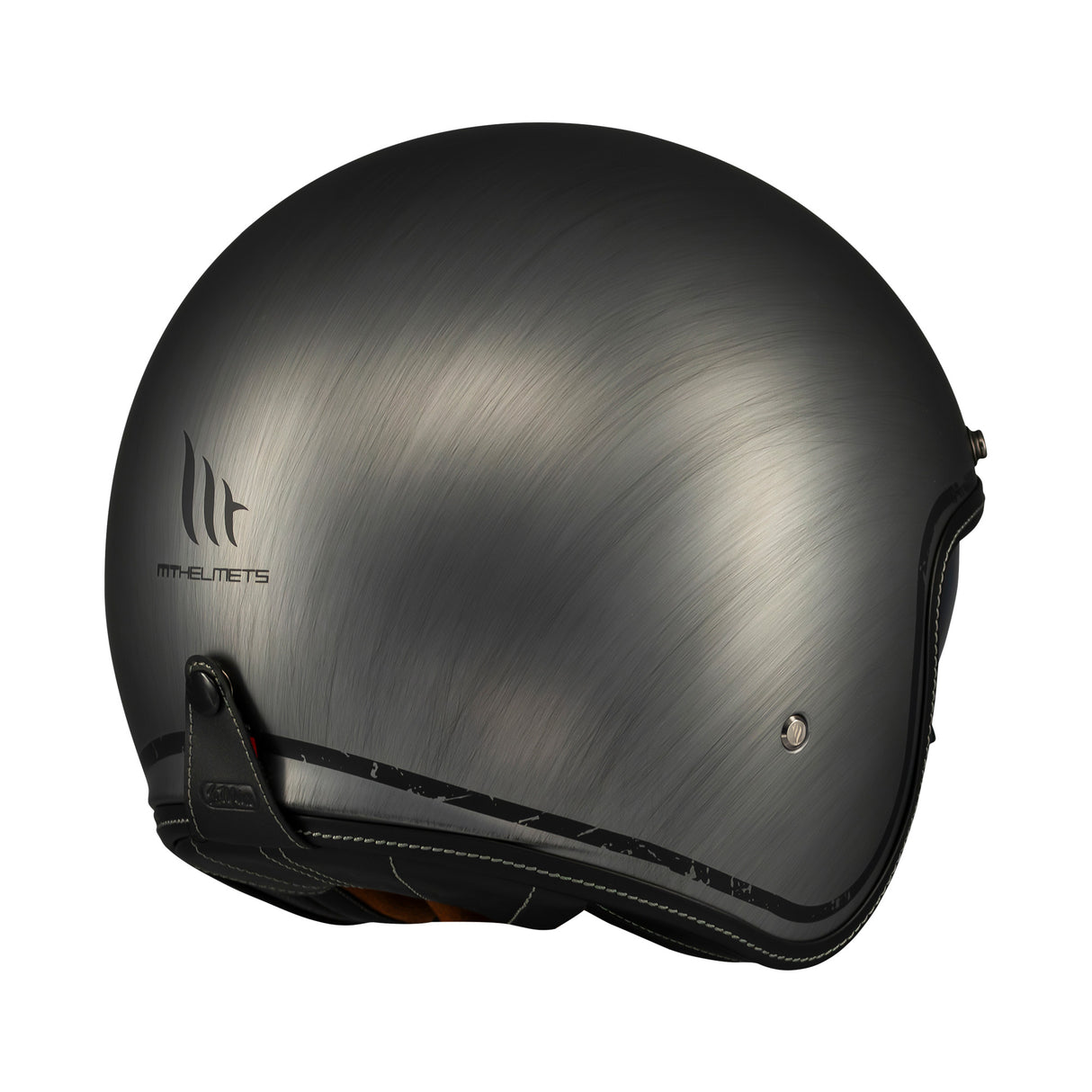 MT Le Mans 2 SV S Scratched Chrome Motorcycle Open Face Helmet