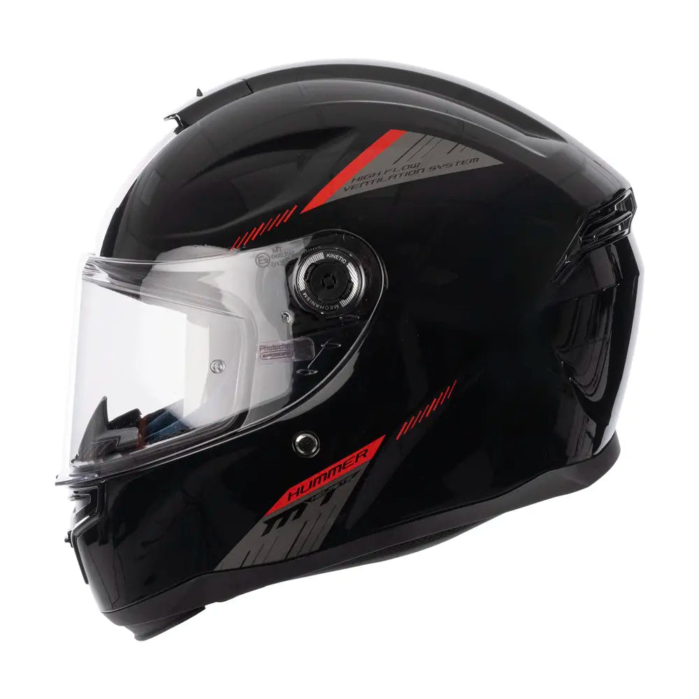 MT Hummer S Motorcycle Full Face Helmet with DD ring Black