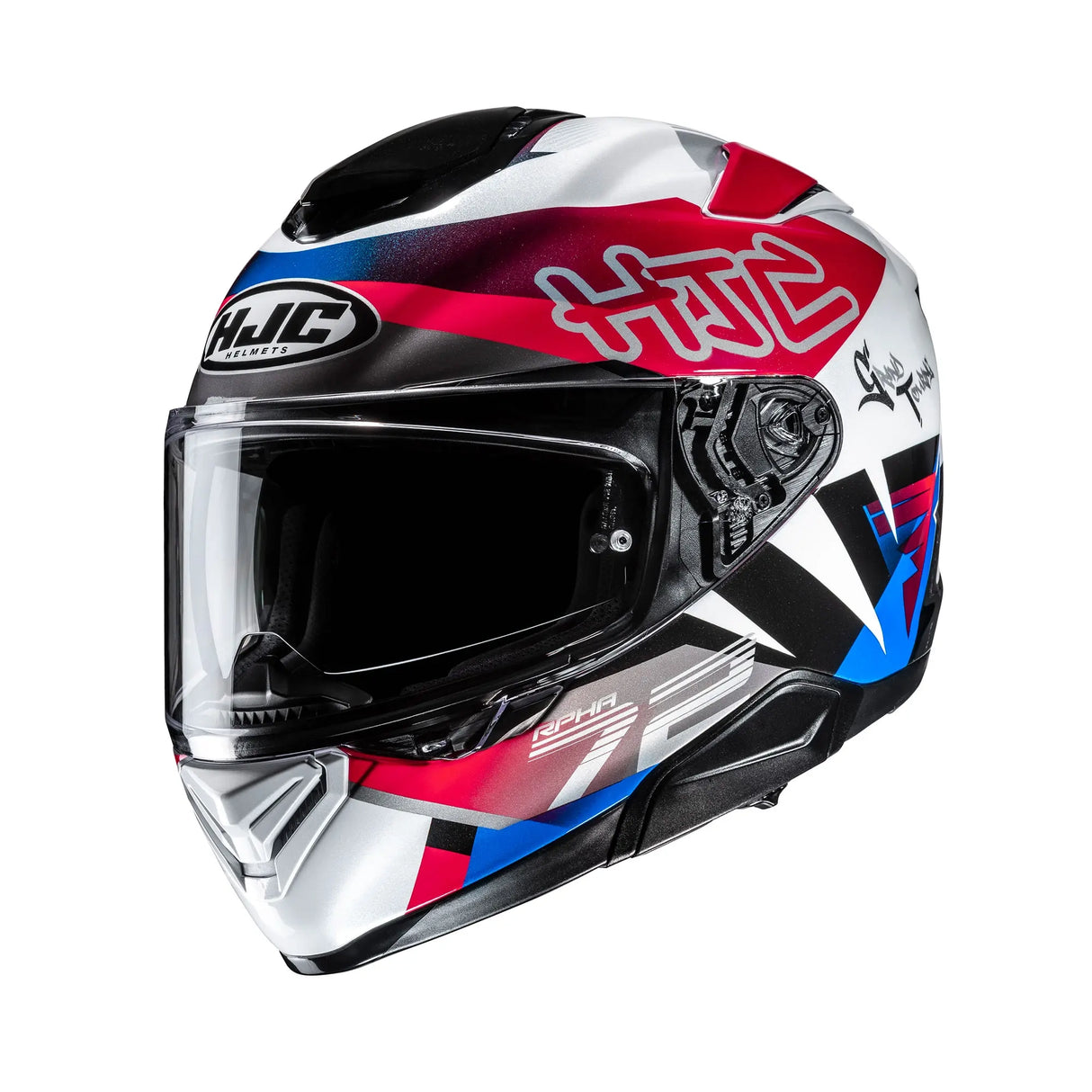 HJC RPHA 72 Goldy Motorcycle Full Face Helmet White Blue Red