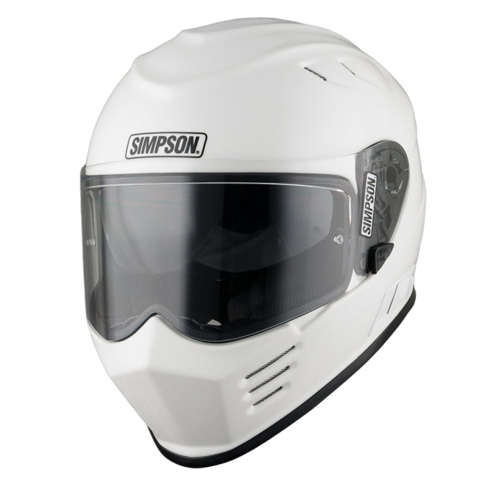 Simpson Venom Solid Gloss White Motorcycle Helmet