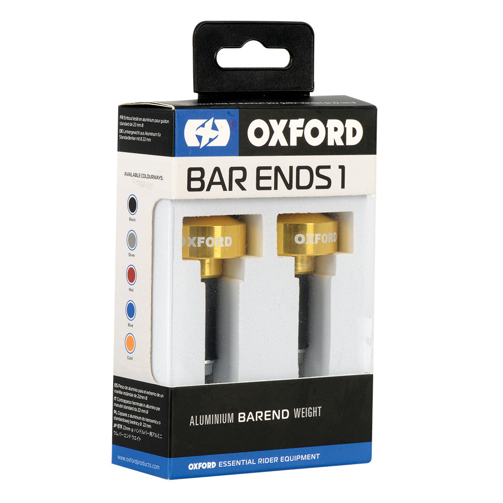 Oxford OX592 Aluminium Motorcycle Motorbike 22mm Handlebar Bar Ends 1 Universal Gold