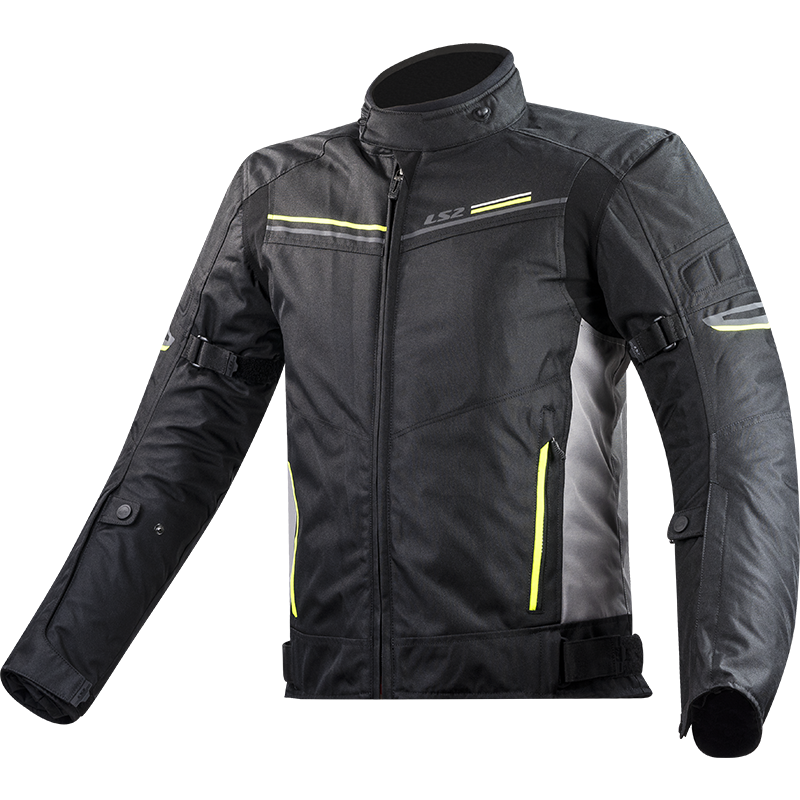 LS2 Shadow Men's Textile Jacket Black Titanium Hi-Vis Yellow