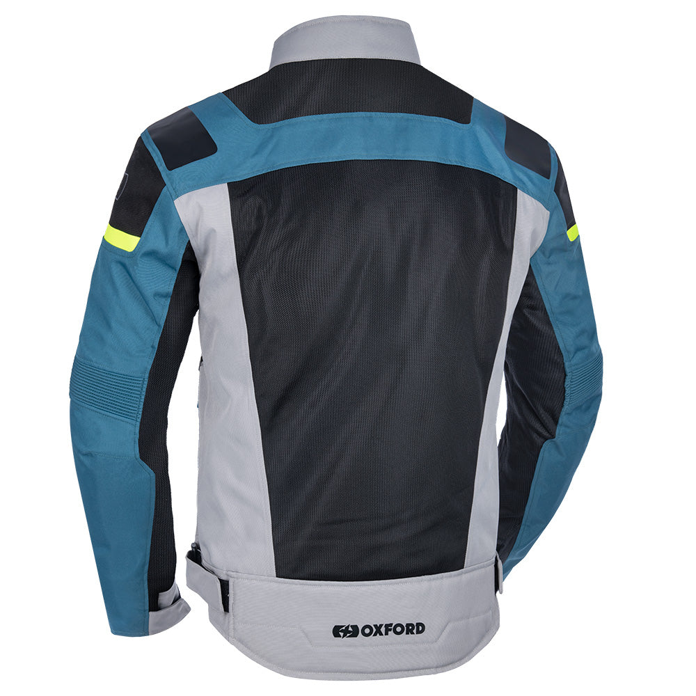 Oxford Dakar Dry2Dry Air Men's Motorcycle Armoured Jacket Silver/Blue/Fluo