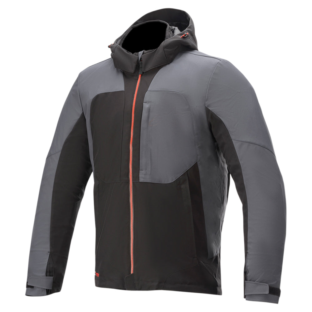 Alpinestars Stratos V2 Techshell Drystar Men's Jacket Hooded Waterproof Black Asphalt Red
