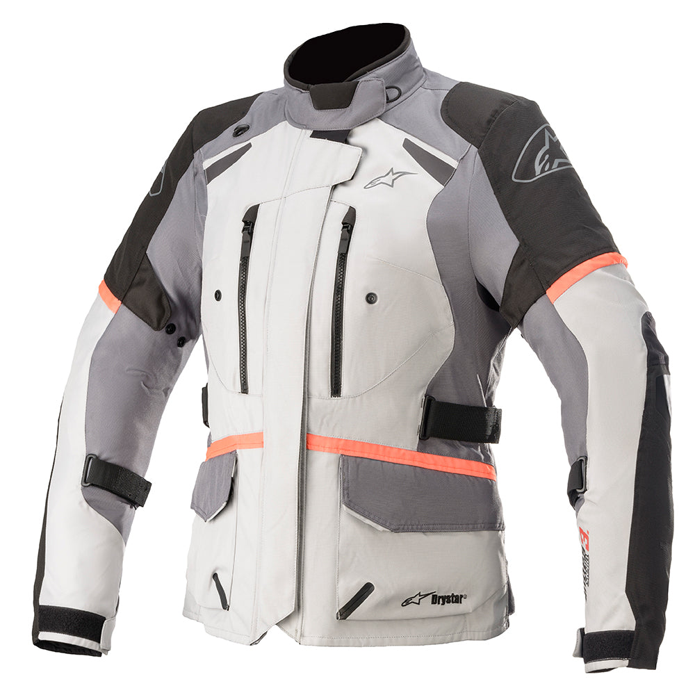 Alpinestars Stella Andes V3 Drystar Women's Jacket Ice Grey Dark Grey Black / Coral