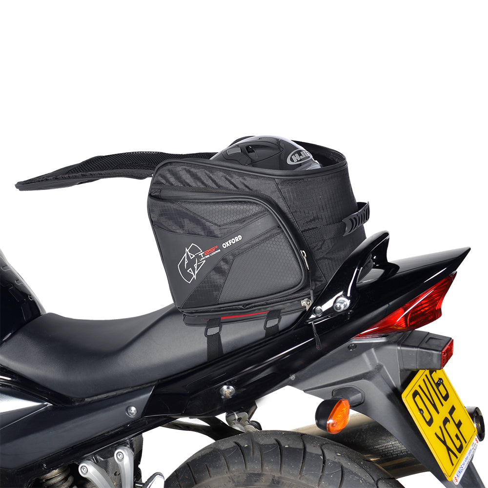 Honda Cb125F Oxford Universal T25R 25L Pillion Seat Tailpack Luggage Bag Motorcycle Mororbike Black OL338