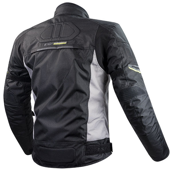 LS2 Shadow Men's Textile Jacket Black Titanium Hi-Vis Yellow