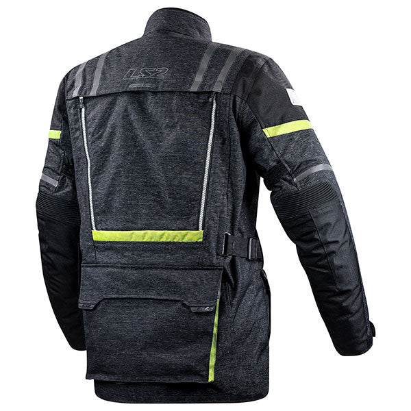 LS2 Nevada Men's Jacket Textile Black Hi-Vis Yellow