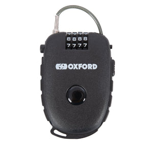Oxford LK112 Retra Cable Motorcycle Motorbike Helmet Lid Lock Black 120cm