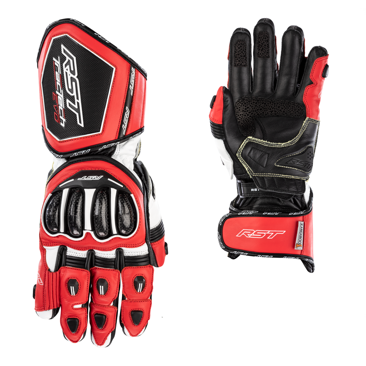 RST Tractech Evo 4 CE Mens Motorcycle Leather Gloves - Red