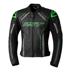 RST S1 CE Mens Motorcycle Leather Jacket - Green