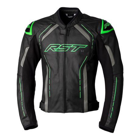 RST S1 CE Mens Motorcycle Leather Jacket - Green
