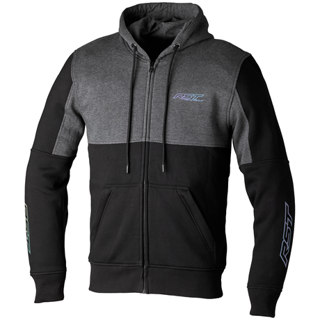 RST Team Zip Through CE Mens Textile Armoured Hoodie Holographic