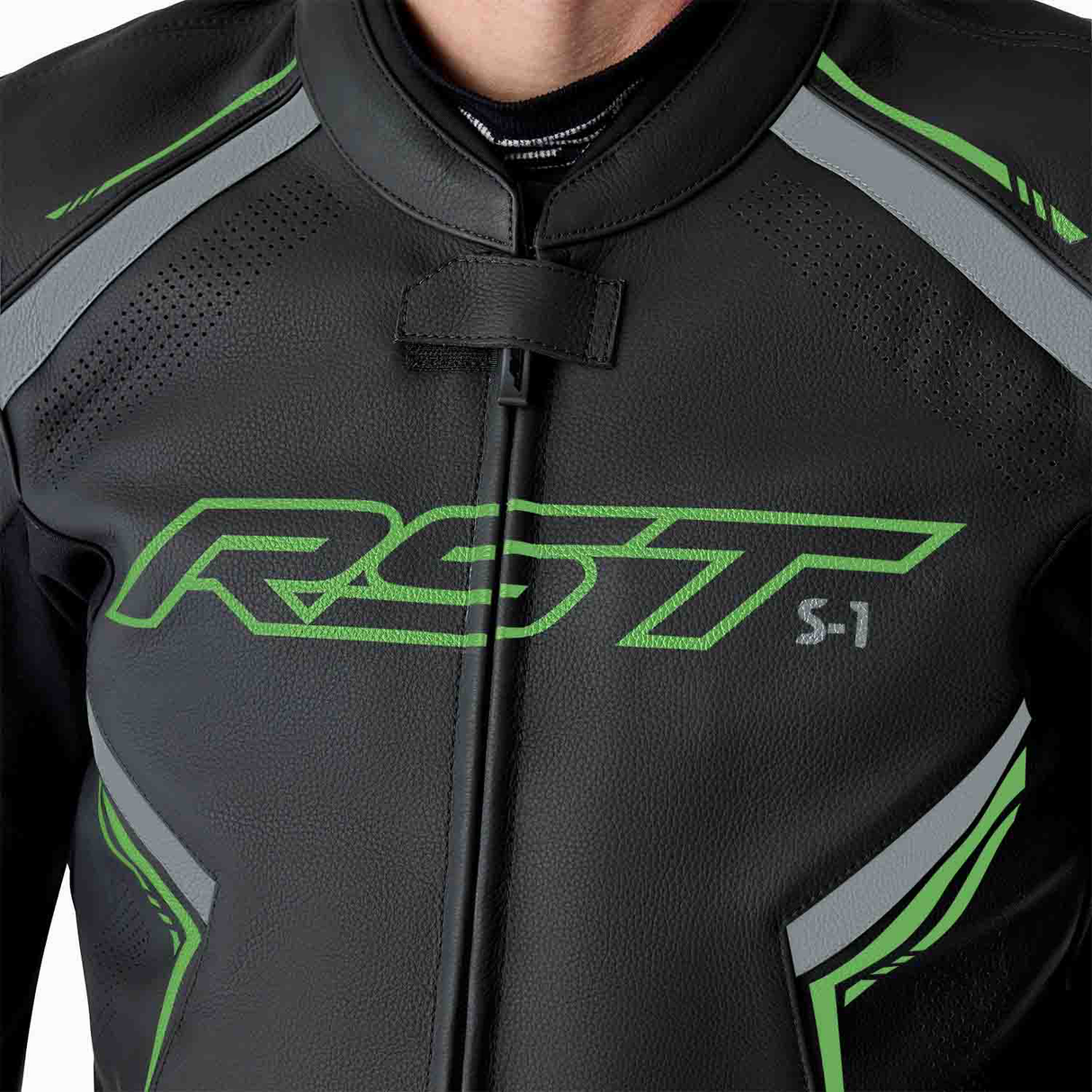 RST S1 D3O Motorcycle Leather Jacket - Green