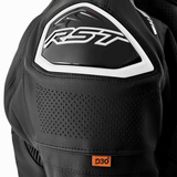 RST S1 D3O Motorcycle Leather Jacket - Black / White