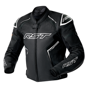RST S1 D3O Motorcycle Leather Jacket - Black / White