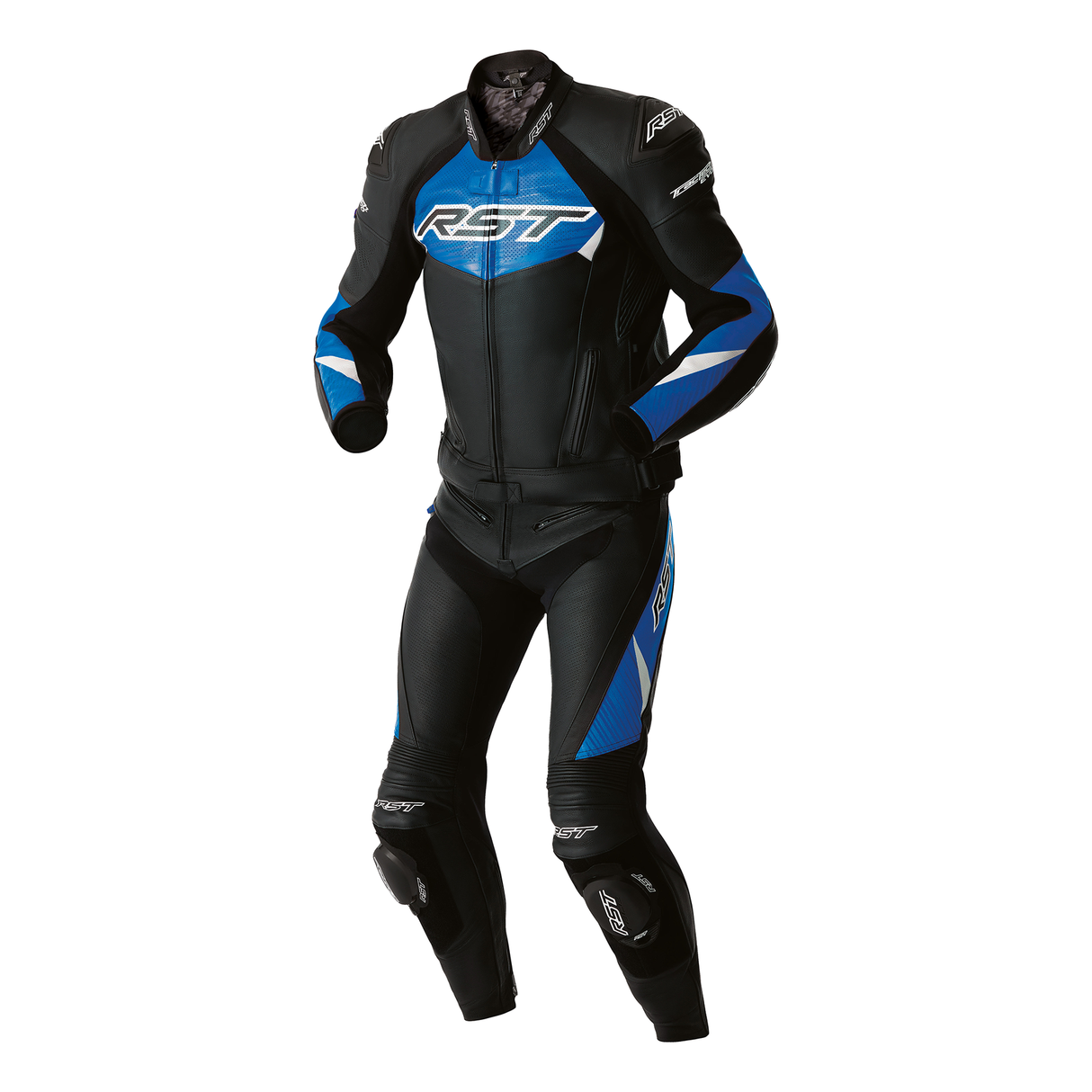 RST Tractech Evo D3O Motorcycle Leather Jacket - Blue