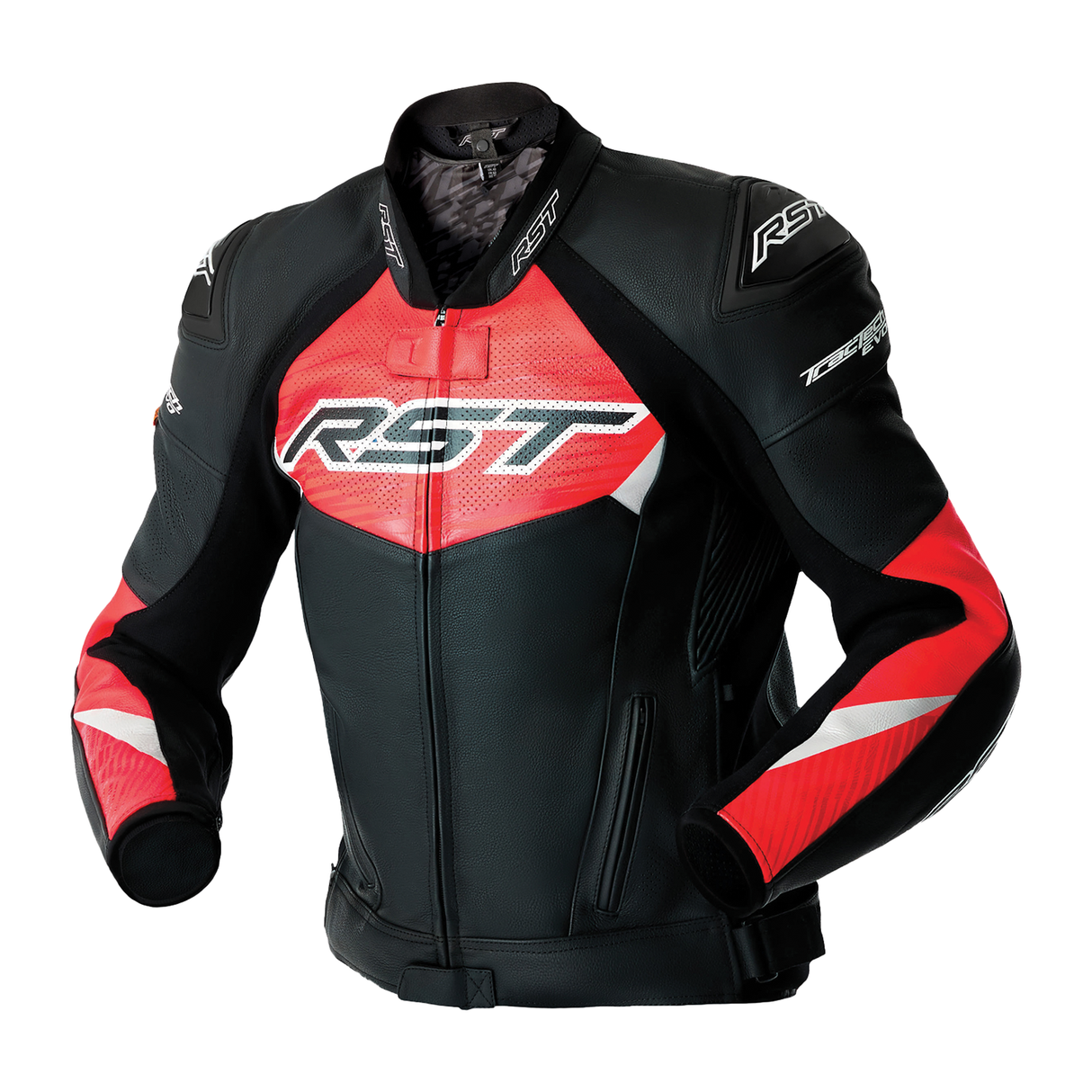 RST Tractech Evo D3O Motorcycle Leather Jacket - Red
