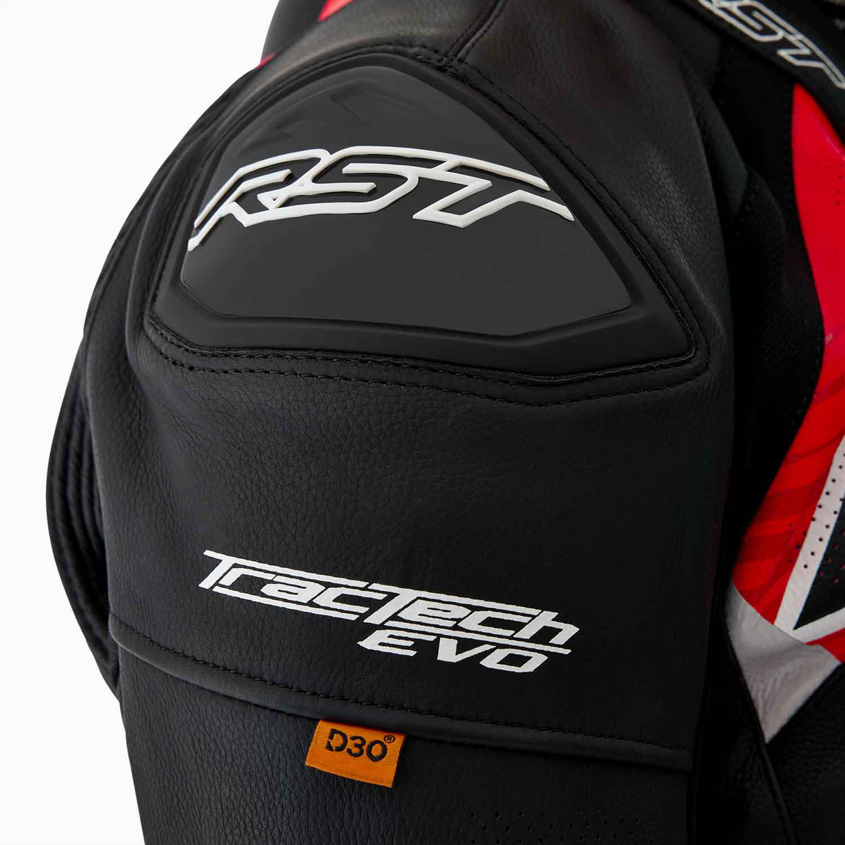 RST Tractech Evo D3O Motorcycle Leather Jacket - Red